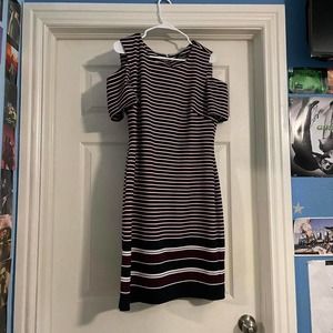 Tommy Hilfiger striped cold shoulder sheath